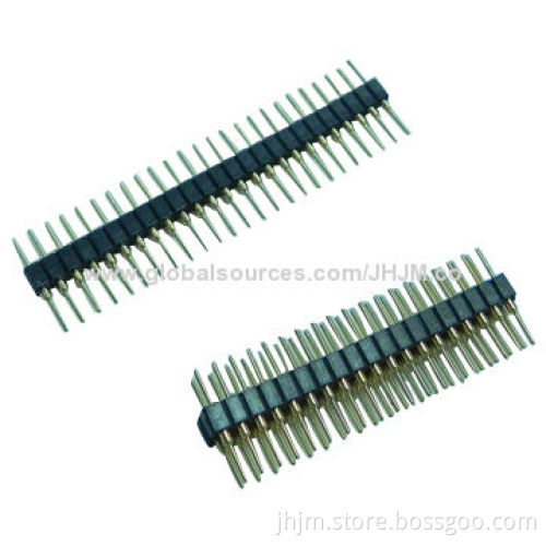 High-density 1.27mm Pitch PCB Pin Connector Strips with Single, Double Row Straight Dip Pins, RoHS